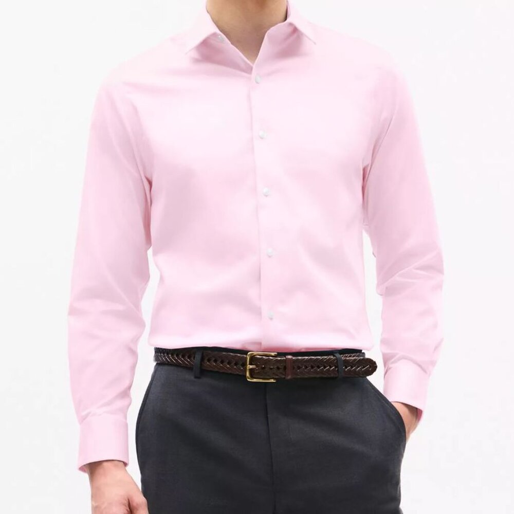 TOMMY HILFIGER Slim Fit PINK Dress Shirt MENS Non Iron 17 34/35 Like New